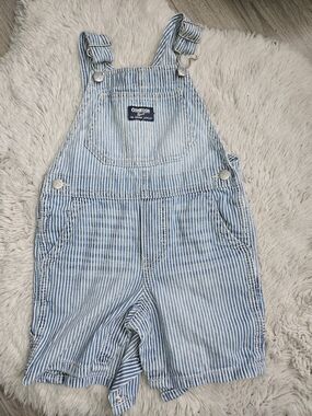 OshKosh B’gosh Hickory Stripe Denim Shortall Overalls 24M🩷